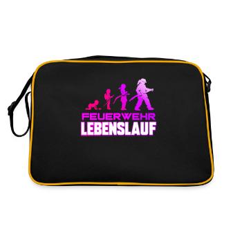 Feuerwehrfrau Geschenk Feuerwehr Ehrenamt - Retro Tasche - Schwarz/Gold - Hinten