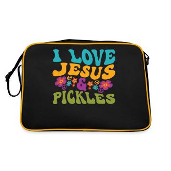 J’aime Jésus & Pickles Pickles Lover Groovy - Sac Retro - noir/or - Dos