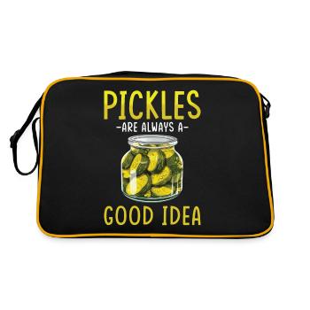 Pickles Lover concombre mariné cadeau - Sac Retro - noir/or - Dos