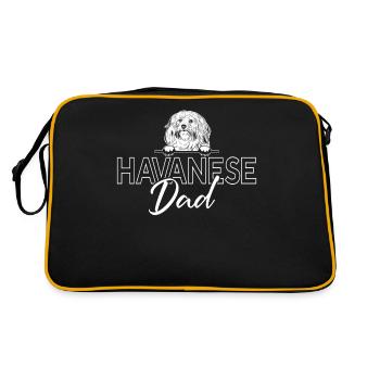 Gifts for Havanese Dog Lovers - Retro Tasche - Schwarz/Gold - Hinten