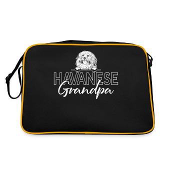 Gifts for Havanese Dog Lovers - Retro Tasche - Schwarz/Gold - Hinten
