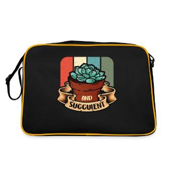 And Succulent Retro Garden Potted Plant Cactuses - Retro Bag - black/gold - Back