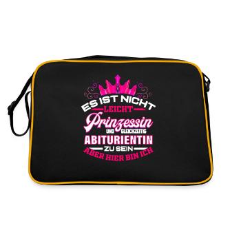 Abiturientin Abschluss Geschenk Abitur für - Retro Tasche - Schwarz/Gold - Hinten