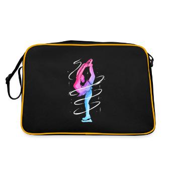 Cadeau de patineur artistique pour le patinage artistique - Sac Retro - noir/or - Dos
