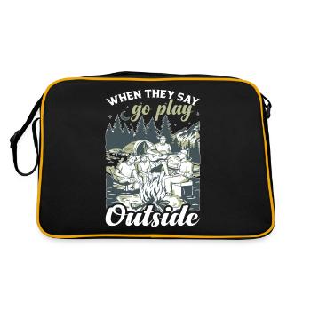 When They Say Go Play Outside - Retro Bag - black/gold - Back