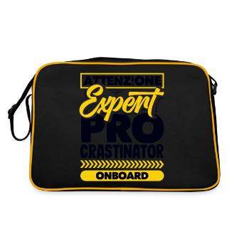 Attenzione Expert Procrastinator Onboard Humor - Retro Bag - black/gold - Back