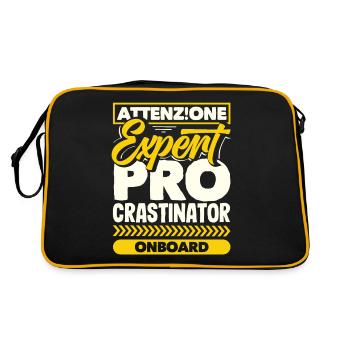 Attenzione Expert Procrastinator Onboard Humor - Retro Bag - black/gold - Back