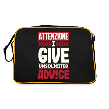 Attenzione I Give Unsolicited Advice Humor - Retro Bag - black/gold - Back