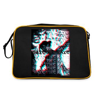 Techno Aesthetic Goth Japan Save The Rave - Retro Tasche - Schwarz/Gold - Hinten