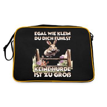 Kaninhop Wonder: Erlebe die Magie des Kaninhop - Retro Tasche - Schwarz/Gold - Hinten