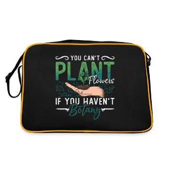 Botany You Can't Plant Flowers Loves Indoor Plants - Retro Bag - black/gold - Back