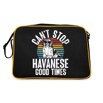 Gifts for Havanese Dog Lovers - Retro Tasche - Schwarz/Gold - Hinten