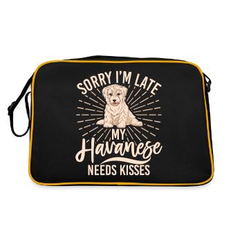 Gifts for Havanese Dog Lovers - Retro Tasche - Schwarz/Gold - Hinten