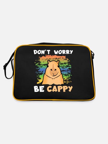 Mach dir keine Sorgen Be Cappy - Retro Tasche - Schwarz/Gold - Hinten