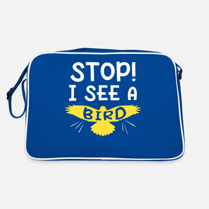 Ich sehe einen Vogel Retro Tasche