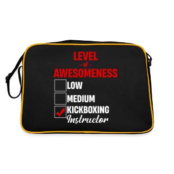 Level Of Awesomeness Kickbox-instruktor Mixed - Retro Tasche - Schwarz/Gold - Hinten
