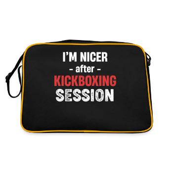 Ich Bin Netter Nach Dem Kickboxen Instruktor - Retro Tasche - Schwarz/Gold - Hinten