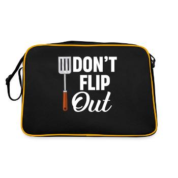 Ne paniquez pas ! Spatule Puns Utensile - Sac Retro - noir/or - Dos