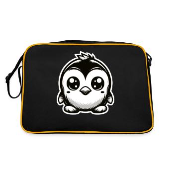 Pingouin Bébé Mignon Kawaii Animal - Sac Retro - noir/or - Dos