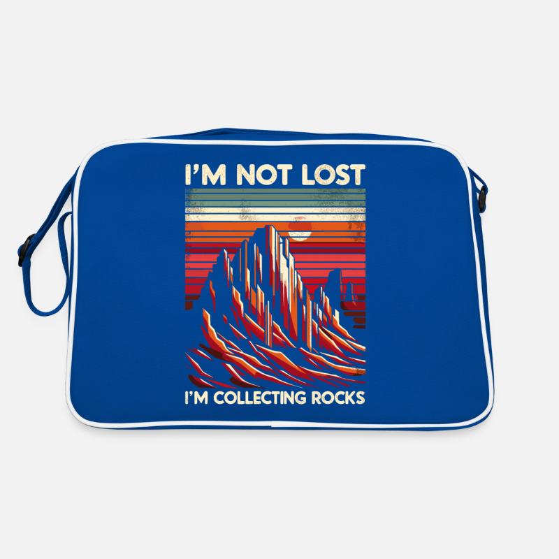 Ich bin nicht verloren, ich sammle Steine Retro Tasche