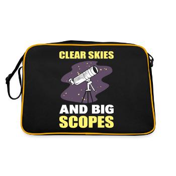 Astronomy Clear Skies And Big Scopes Telescope - Retro Bag - black/gold - Back