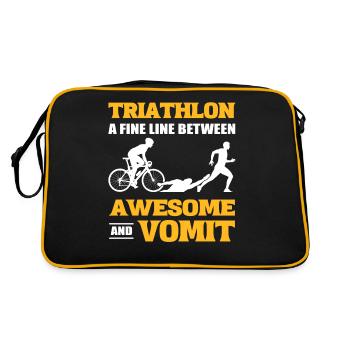 Triathlon A Fine Line Between Awesome & Vomit - Retro Bag - black/gold - Back