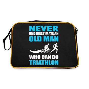 Never Underestimate An Old Man Who Can Do - Retro Bag - black/gold - Back