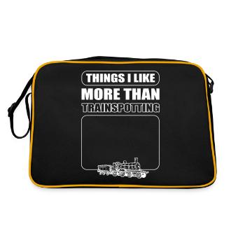 Trainspotter Things I Like More Than Trainspotting - Retro Bag - black/gold - Back