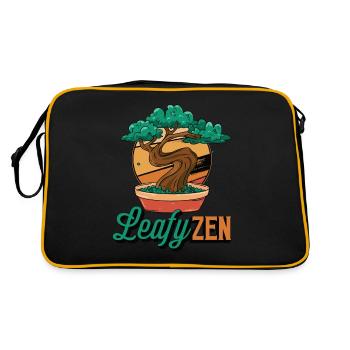 Bonsai Art Leafy Zen Japanese Culture Flower Pot - Retro Bag - black/gold - Back