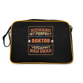 Doktor Abschluss Ph.D. Geschenk Doktortitel - Retro Tasche - Schwarz/Gold - Hinten