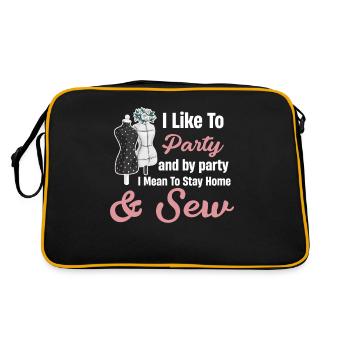 Ich Mag Es, Zu Feiern Und Mit Party Meine Ich, Zu - Retro Tasche - Schwarz/Gold - Hinten