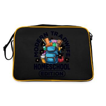 Classic Homeschool Mom Tradwife Homeschooling - Retro Bag - black/gold - Back
