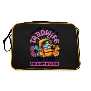 Classic Homeschool Mom Tradwife Homeschooling - Retro Bag - black/gold - Back