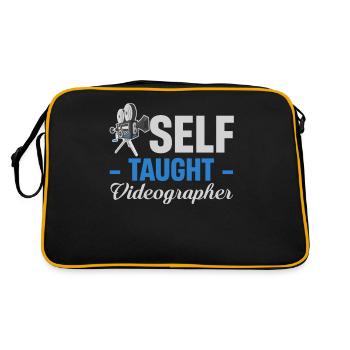 Autodidacte, Vidéaste, Drôle - Sac Retro - noir/or - Dos
