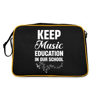Behalten Sie Den Musikunterricht In Unserer - Retro Tasche - Schwarz/Gold - Hinten