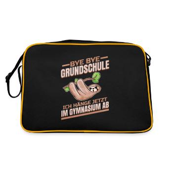 Gymnasium Grundschule Abschluss - Retro Tasche - Schwarz/Gold - Hinten