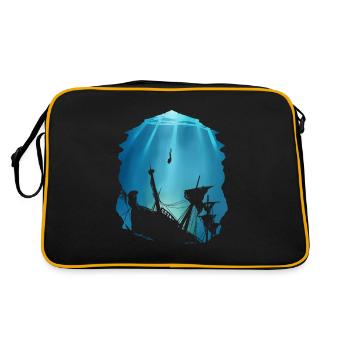 Wreck Diver Gift for Shipwreck - Retro Bag - black/gold - Back