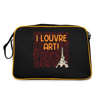 I Louvre Art French Lifestyle France Habits Home - Retro Tasche - Schwarz/Gold - Hinten