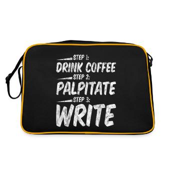 Étape 1 : Buvez du café : Étape 2 : Palpitez : Étape 3 : Écrivez3 - Sac Retro - noir/or - Dos