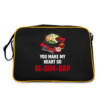 Du Bringst Mein Herz Zum Schlagen Bi-bim-bap Maki - Retro Tasche - Schwarz/Gold - Hinten