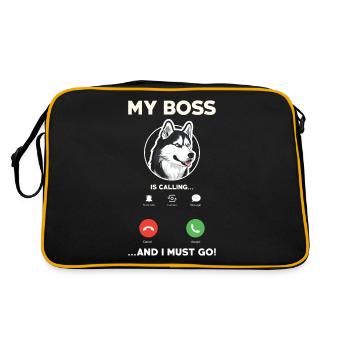 Siberian Husky - Retro Bag - black/gold - Back