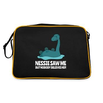 Funny Nessie Monster of Loch Ness Monsters - Retro Bag - black/gold - Back