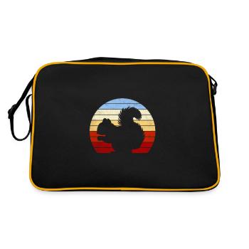 Squirrel Vintage Gift Feed Rodent With - Retro Bag - black/gold - Back
