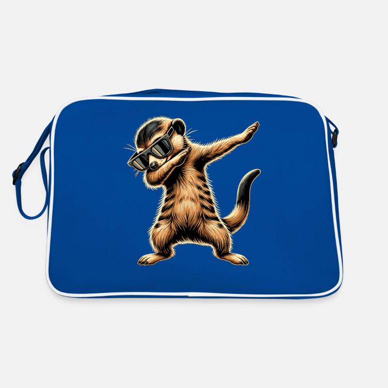 Dabbing Erdmännchen mit Sonnenbrille Cool Erdmännchen Retro Tasche