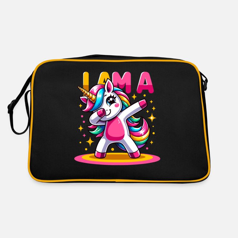 Einhorn Dabbing Niedlicher Regenbogen Ich bin ein Einhorn Retro Tasche