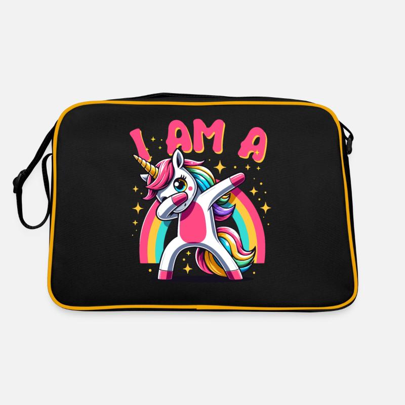 Einhorn Dabbing Niedlicher Regenbogen Ich bin ein Einhorn Retro Tasche