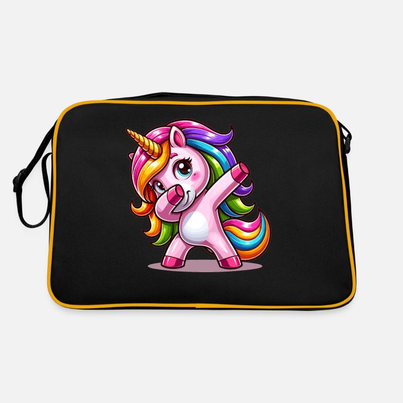 Dabbing Einhorn Dab Move Tanzende Regenbogen Einhorn Retro Tasche