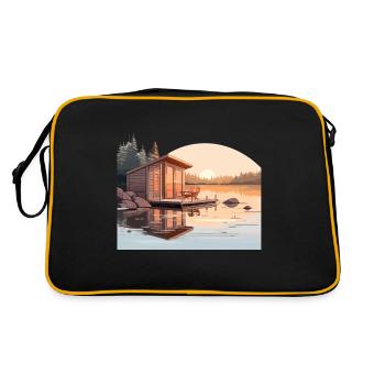 Sauna T pour les amateurs de bien-être et de sauna - Sac Retro - noir/or - Dos
