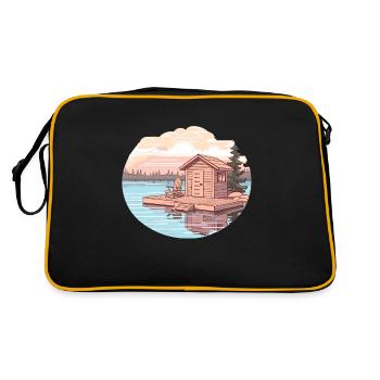 Sauna outfit for wellness lovers funny sauna - Retro Bag - black/gold - Back