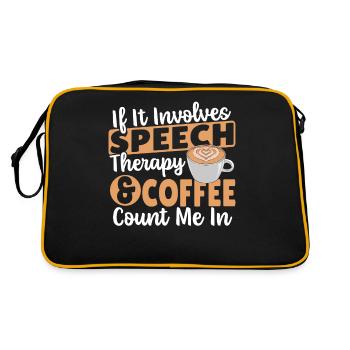 Quand il s’agit d’orthophonie et de café, je suis - Sac Retro - noir/or - Dos